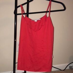 NWT Red Silk Scalloped Tank Top